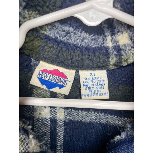 Vintage New Legends Fleece Plaid Half-Zip Jacket Size 3T - Picture 4 of 5